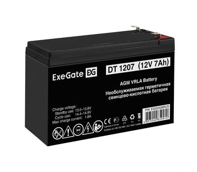 Батарея аккумуляторная EXEGATE DT 1207 (12V 7Ah, клеммы F1)