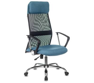 Офисное кресло БЮРОКРАТ KB-6N черный TW-01 сиденье синий 38-415 сетка/ткань с подголов. крестовина м