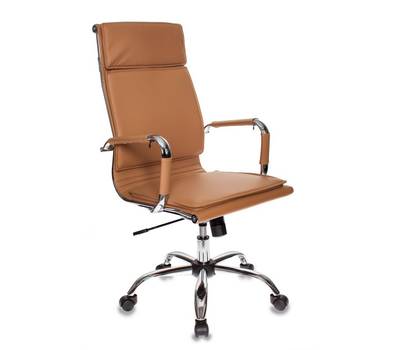 Офисное кресло БЮРОКРАТ Ch-993 светло-коричневый эко.кожа крестовина металл хром