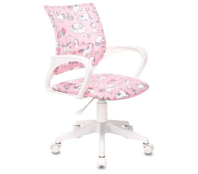 Кресло детское БЮРОКРАТ BUROKIDS 1 W розовый единороги крестовина пластик пластик белый