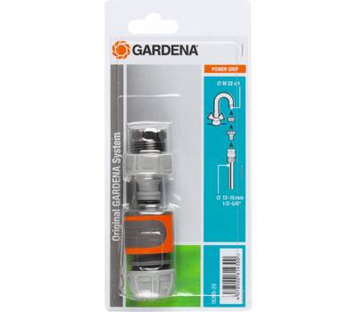 Коннектор GARDENA 18285-20.000.00 Д.вх.1/2-5/8" Д.вых.3/4" (в компл.:3 предметапред.) серый/оранжевы