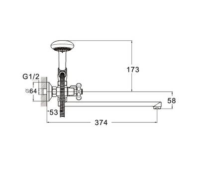 Смеситель для ванны G.lauf QST7-A827