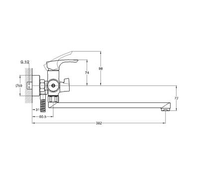 Смеситель для ванны Solone FAB7-A020