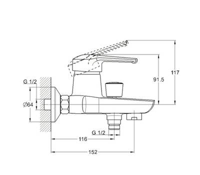 Смеситель для ванны Solone LUN3-A031