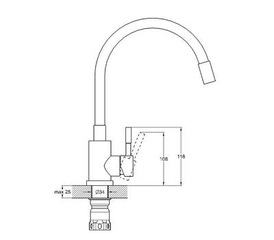 Смеситель для кухни Solone EZA4-F090KB