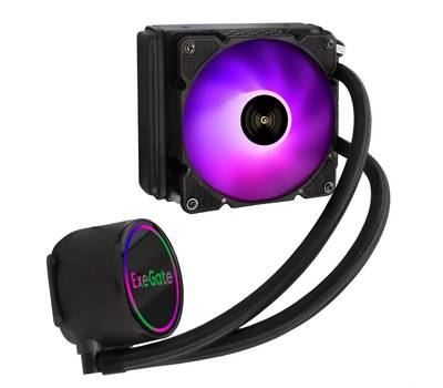 Комплект водяного охлаждения EXEGATE BlackWater-120.PWM.RGB (RGB подсветка, TDP 150W, PWM, 800-2000R