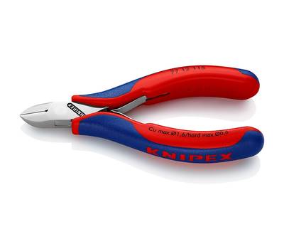 Бокорезы KNIPEX для электроники, округлая головка, зажим для проволоки, 115 мм, 2-комп ручки