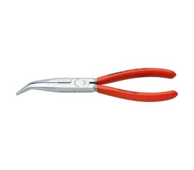 Длинногубцы KNIPEX с режущими кромками, губки 40°, 200 мм, фосфатированные, обливные ручки