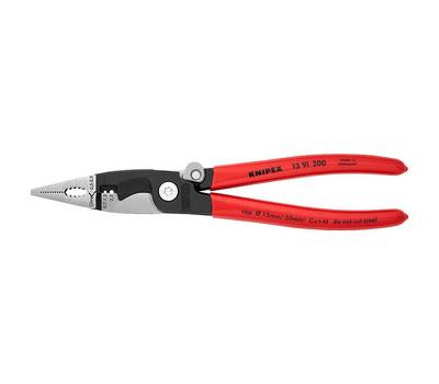 Клещи KNIPEX KN-1391200SB электромонтажные, 6-в-1,200 мм,защёлка-"собачка",фосф. обливные ручки, SB