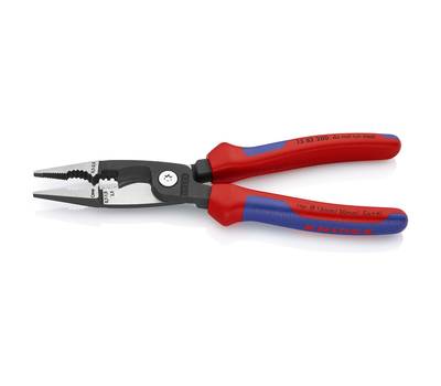 Клещи KNIPEX KN-1382200SB электромонтажные, 6-в-1, 200 мм, фосф. 2-комп ручки, SB