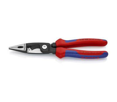 Клещи KNIPEX KN-1382200SB электромонтажные, 6-в-1, 200 мм, фосф. 2-комп ручки, SB