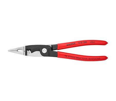 Клещи KNIPEX электромонтажные, 6-в-1, 200 мм, фосфатированные, обливные ручки, SB