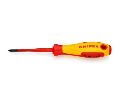 Отвертка диэлектрическая KNIPEX VDE PlusMinus Phillips PH/S 1 x 80 мм, с узким концом, длина 187 мм