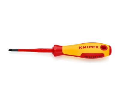 Отвертка диэлектрическая KNIPEX VDE PlusMinus Pozidriv PZ/S 1 x 80 мм, с узким концом, длина 187 мм