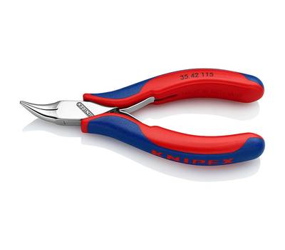 Плоскогубцы KNIPEX захватные для электроники, плоскокруглые губки 45°, 115 мм, 2-комп ручки