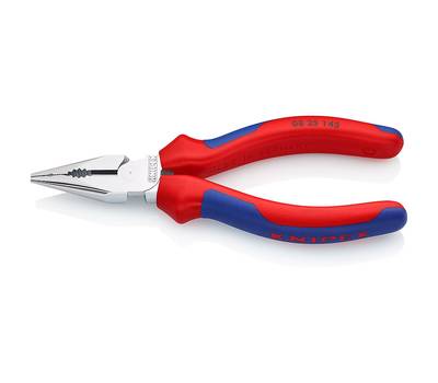 Плоскогубцы KNIPEX комбинированные остроконечные с удлинёнными губками, 145 мм, хром, 2-комп ручки