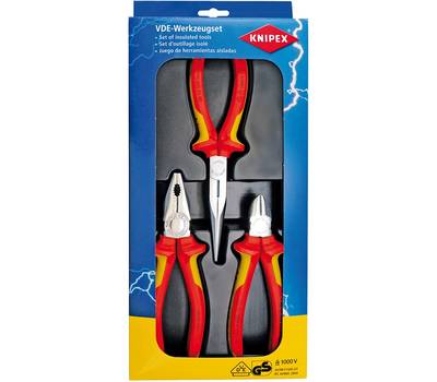 Набор губцевого инструмента KNIPEX VDE в ложементе, 3 пр., KN-0306180/KN-2616200/KN-7006160