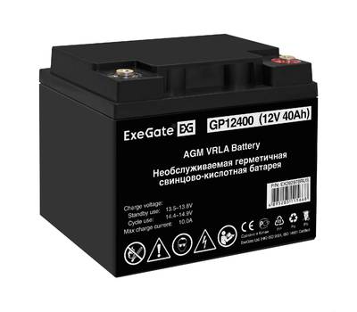 Батарея аккумуляторная EXEGATE GP12400 (12V 40Ah, под болт М6)