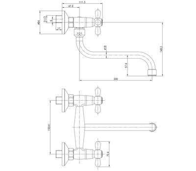 Смеситель для ванны KAISER 11 099