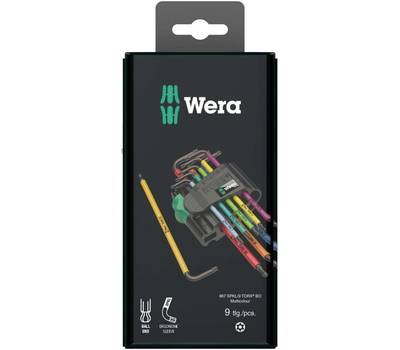 Набор ключей WERA WE-073599 967/9 SPKL TORX® BO Multicolour BlackLaser 1 SB Г-образные, с шаром, маг