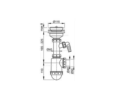 Сифон под раковину Alca Plast A446P-DN50/40