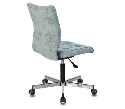 Офисное кресло BRABIX "Stream MG-314", без подлокотников, пятилучие серебристое, ткань, серо-голубое