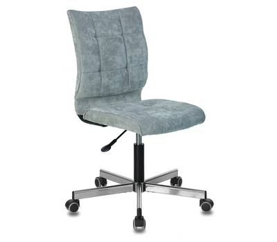 Офисное кресло BRABIX "Stream MG-314", без подлокотников, пятилучие серебристое, ткань, серо-голубое