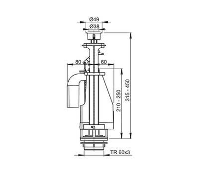 Сливной механизм Alca Plast A08A