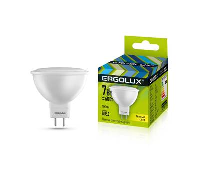 Лампа светодиодная ERGOLUX LED-JCDR-7W-GU5.3-3K