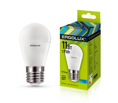 Лампа светодиодная ERGOLUX LED-G45-11W-E27-4K