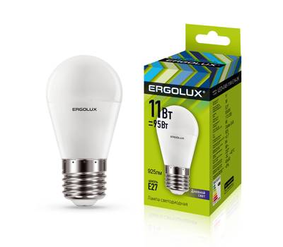 Лампа светодиодная ERGOLUX LED-G45-11W-E27-6K