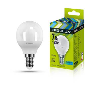 Лампа светодиодная ERGOLUX LED-G45-7W-E14-4K