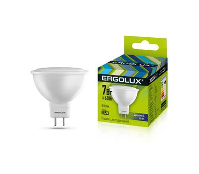 Лампа светодиодная ERGOLUX LED-JCDR-7W-GU5.3-6K