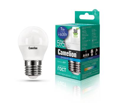 Лампа светодиодная CAMELION LED7-G45/865/E27