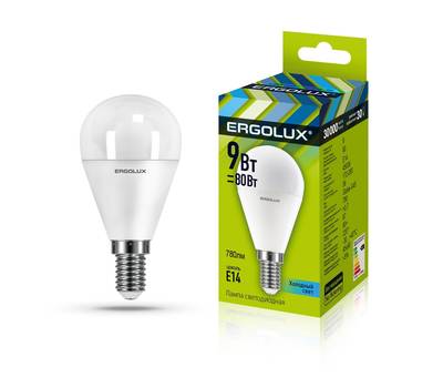 Лампа светодиодная ERGOLUX LED-G45-9W-E14-4K