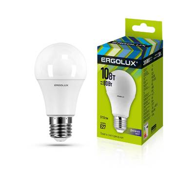 Лампа светодиодная ERGOLUX LED-A60-10W-E27-6K
