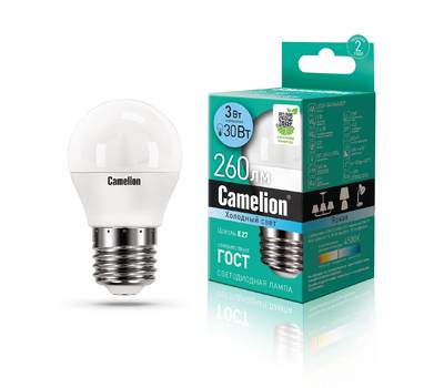 Лампа светодиодная CAMELION LED3-G45/845/E27