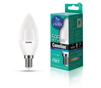 Лампа светодиодная CAMELION LED7-C35/865/E14