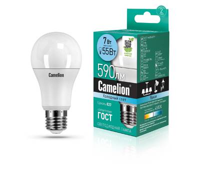 Лампа светодиодная CAMELION LED7-A60/845/E27