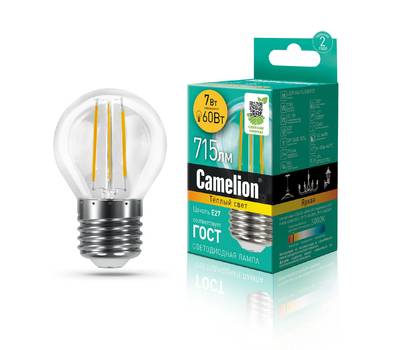 Лампа светодиодная CAMELION LED7-G45-FL/830/E27