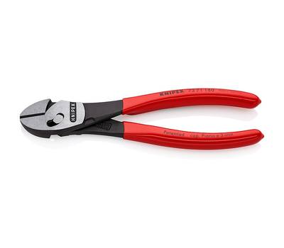 Бокорезы KNIPEX KN-7371180 TwinForce® c двойным шарниром, 180 мм, фосф., обливные ручки