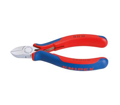 Бокорезы KNIPEX KN-7622125 электромеханика, пружина, без фаски, 125 мм, фосфат., 2-комп ручки