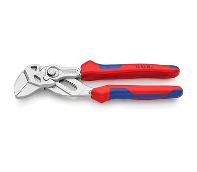 Клещи переставные KNIPEX KN-8605180 гаечный ключ, зев 40 мм, 180 мм, хром, 2-комп ручки