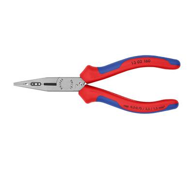 Плоскогубцы KNIPEX KN-1302160 электрика для монтажа проводов, 160 мм, фосф., 2-комп ручки