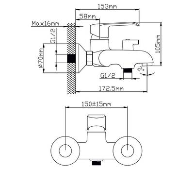 Смеситель для ванны Potato P30224