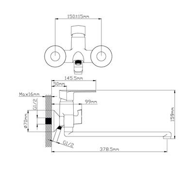 Смеситель для ванны Potato P22227