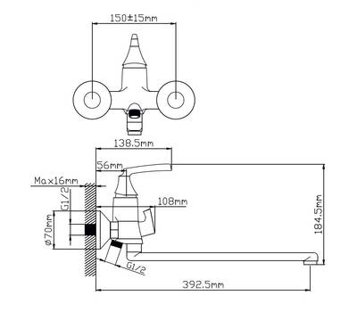 Смеситель для ванны Potato P22229