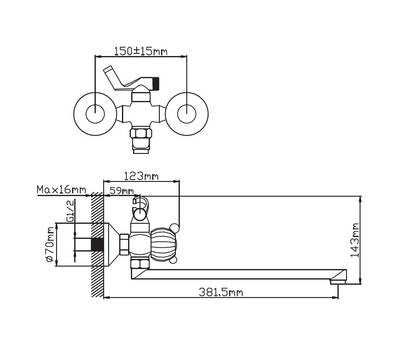 Смеситель для ванны Potato P22317