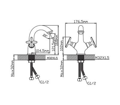 Смеситель для ванны Potato P10322-6