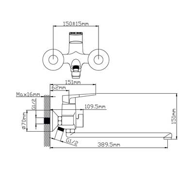 Смеситель для ванны Potato P22236-6